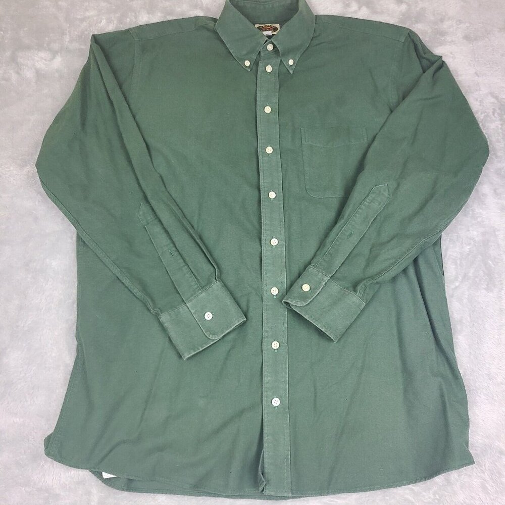 H Stockton Men's Long‎ Sleeve Button Up Shirt Size Large Sold Green